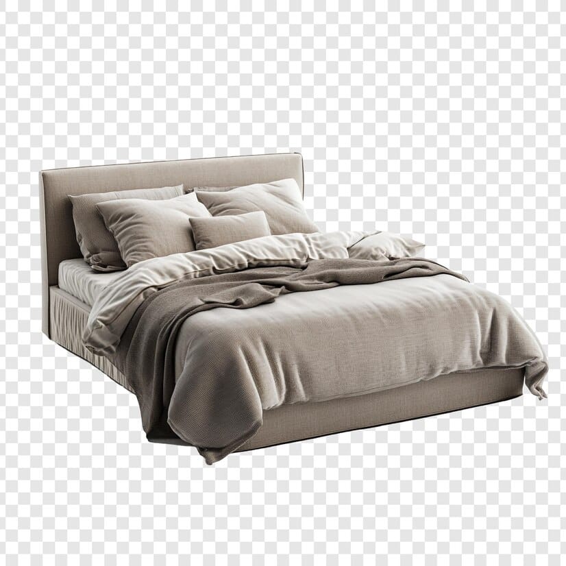 Bed with wood frame